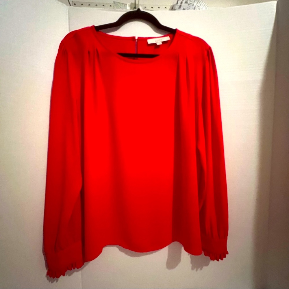 LOFT Women’s long sleeve blouse, Red, Size XL